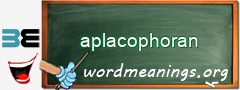 WordMeaning blackboard for aplacophoran